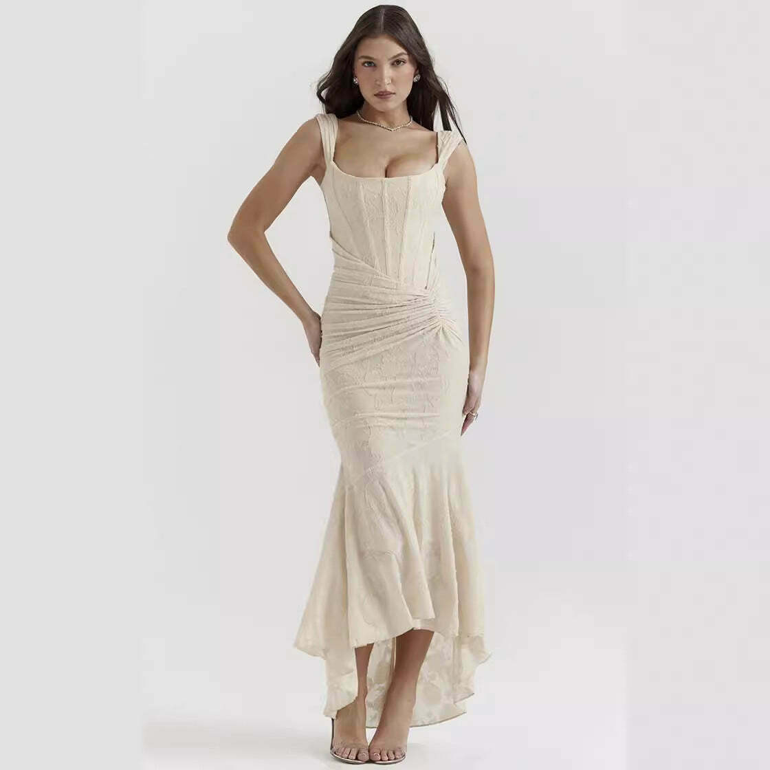 Y2K Aesthetic Off-Shoulder Maxi Dress - Coquette Grunge Fashion Y2K Aesthetic Off-Shoulder Maxi Dress - Coquette Grunge Fashion