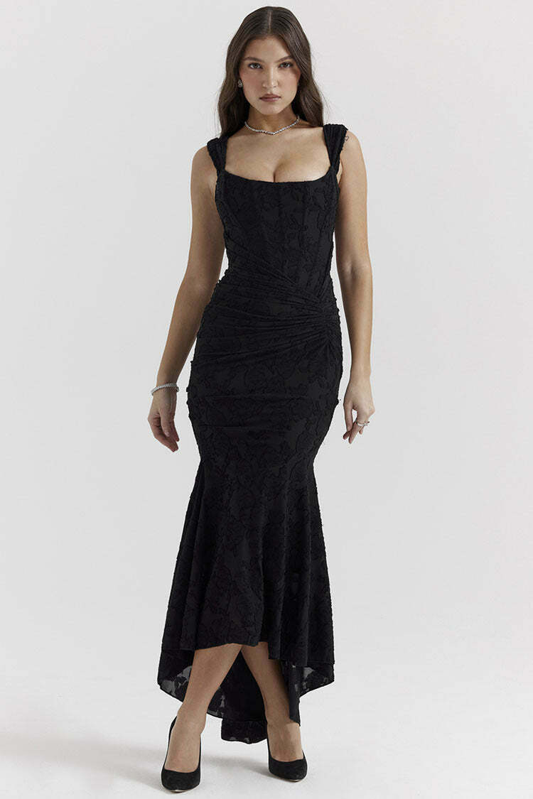 Y2K Aesthetic Off-Shoulder Maxi Dress - Coquette Grunge Fashion Y2K Aesthetic Off-Shoulder Maxi Dress - Coquette Grunge Fashion