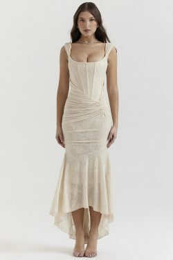 Y2K Aesthetic Off-Shoulder Maxi Dress - Coquette Grunge Fashion