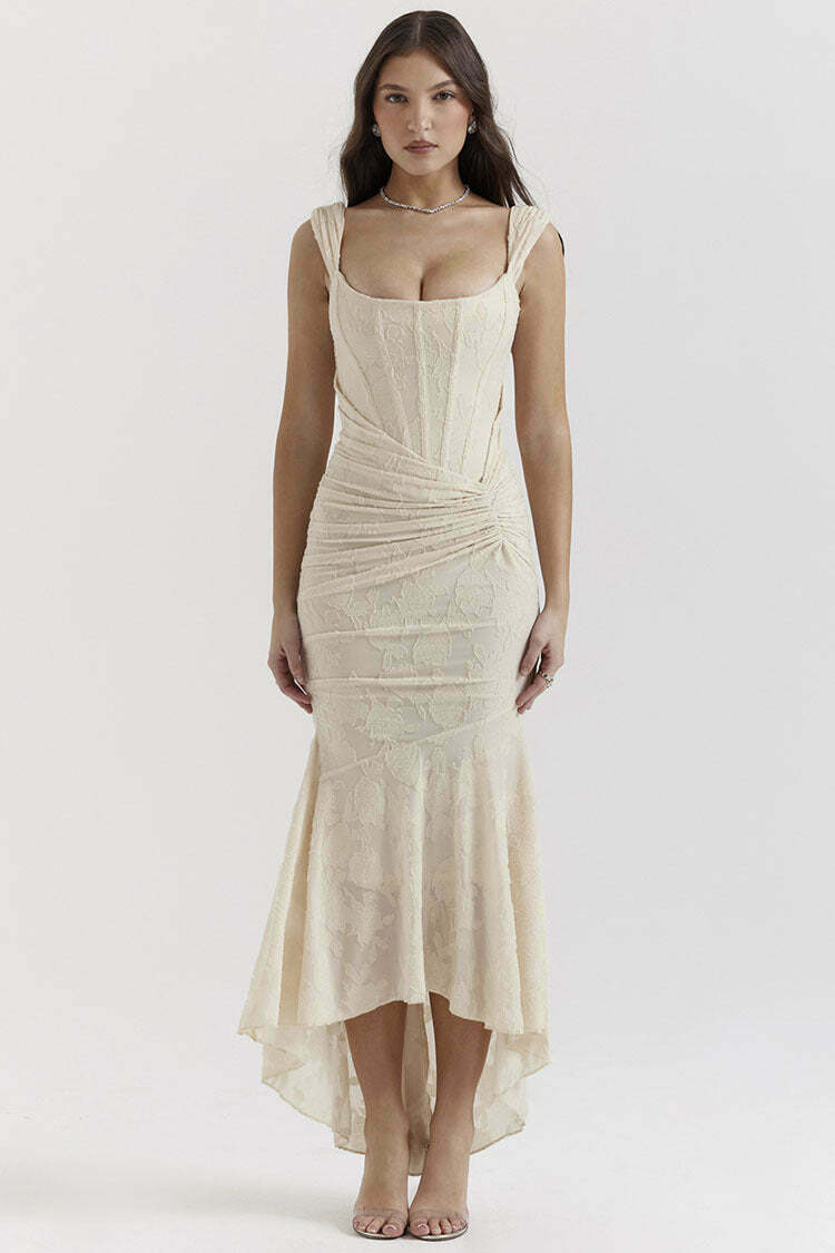 Y2K Aesthetic Off-Shoulder Maxi Dress - Coquette Grunge Fashion Y2K Aesthetic Off-Shoulder Maxi Dress - Coquette Grunge Fashion