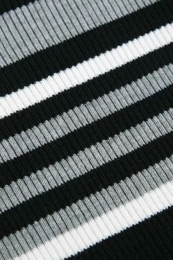 Y2K Aesthetic Off-Shoulder Sweater: Coquette & Grunge Style Contrast Color Slim Fit