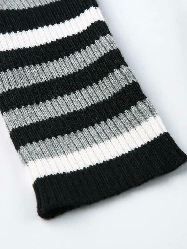 Y2K Aesthetic Off-Shoulder Sweater: Coquette & Grunge Style Contrast Color Slim Fit Y2K Aesthetic Off-Shoulder Sweater: Coquette & Grunge Style Contrast Color Slim Fit