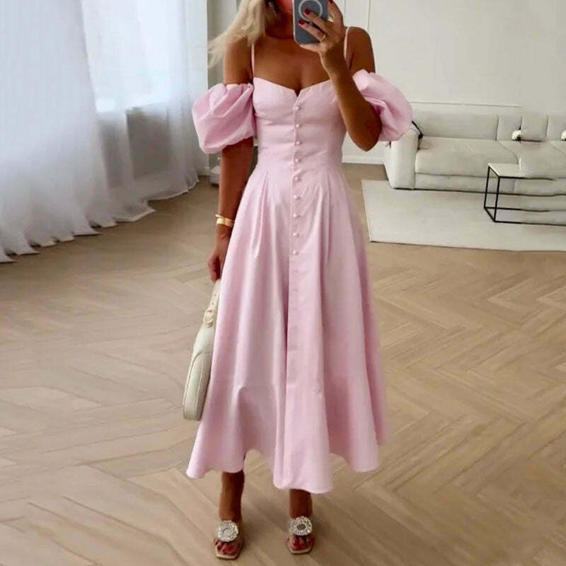 Y2K Aesthetic Off-Shoulder Sweet Waist Dress - Coquette Style Grunge Fashion Women's Clothing Y2K Aesthetic Off-Shoulder Sweet Waist Dress - Coquette Style Grunge Fashion Women's Clothing