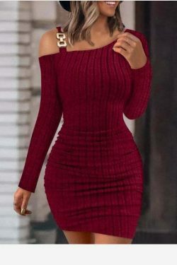 Y2K Aesthetic Off-Shoulder Tight Dress - Coquette Grunge & Pastel Goth Style