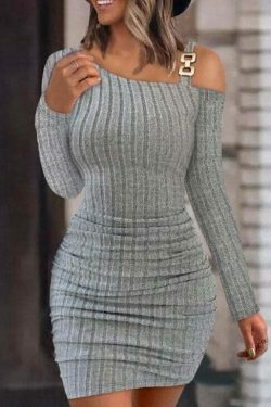 Y2K Aesthetic Off-Shoulder Tight Dress - Coquette Grunge & Pastel Goth Style