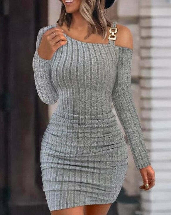 Y2K Aesthetic Off-Shoulder Tight Dress - Coquette Grunge & Pastel Goth Style Y2K Aesthetic Off-Shoulder Tight Dress - Coquette Grunge & Pastel Goth Style