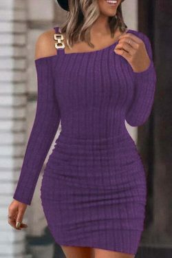 Y2K Aesthetic Off-Shoulder Tight Dress - Coquette Grunge & Pastel Goth Style