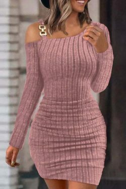 Y2K Aesthetic Off-Shoulder Tight Dress - Coquette Grunge & Pastel Goth Style