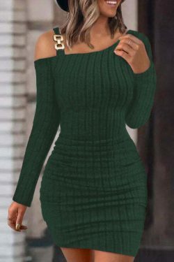 Y2K Aesthetic Off-Shoulder Tight Dress - Coquette Grunge & Pastel Goth Style