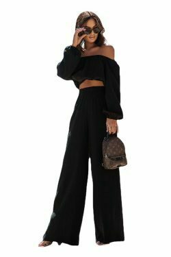 Y2K Aesthetic Off-Shoulder Top & Straight Pants Suit for Women - Coquette & Grunge Style Fashion