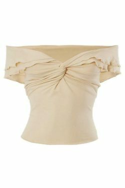 Y2K Aesthetic Off-Shoulder Twist Tee: Coquette & Grunge Style, Cute Tops for Women