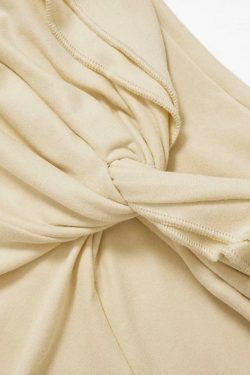 Y2K Aesthetic Off-Shoulder Twist Tee: Coquette & Grunge Style, Cute Tops for Women