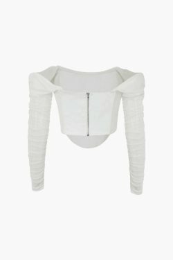 Y2K Aesthetic Off-The-Shoulder Corset Top - Coquette Grunge Elegance