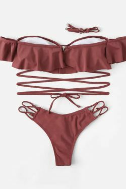 Y2K Aesthetic Off Shoulder Bikini Set for Women - Coquette Style Grunge Fashion with a Sexy Twist