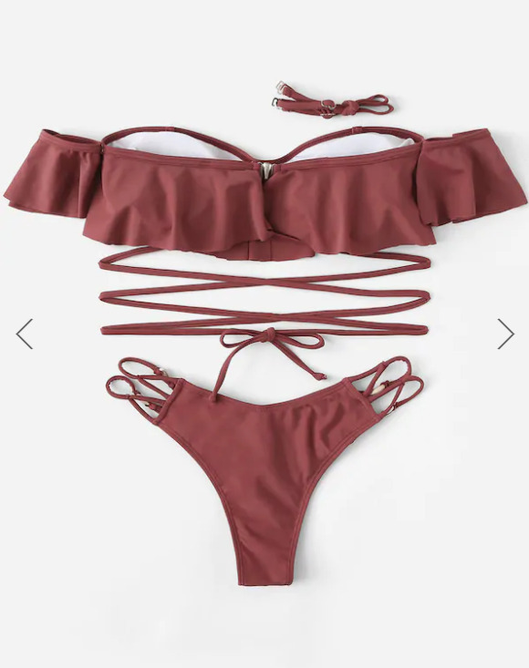 Y2K Aesthetic Off Shoulder Bikini Set for Women - Coquette Style Grunge Fashion with a Sexy Twist Y2K Aesthetic Off Shoulder Bikini Set for Women - Coquette Style Grunge Fashion with a Sexy Twist