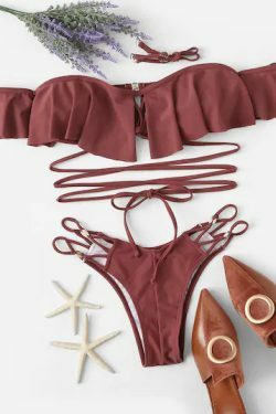 Y2K Aesthetic Off Shoulder Bikini Set for Women - Coquette Style Grunge Fashion with a Sexy Twist