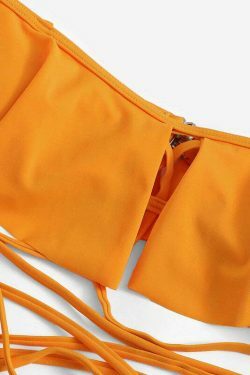 Y2K Aesthetic Off Shoulder Bikini Set for Women - Coquette Style Grunge Fashion with a Sexy Twist