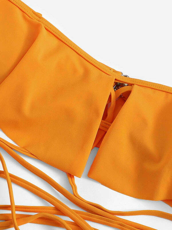 Y2K Aesthetic Off Shoulder Bikini Set for Women - Coquette Style Grunge Fashion with a Sexy Twist Y2K Aesthetic Off Shoulder Bikini Set for Women - Coquette Style Grunge Fashion with a Sexy Twist