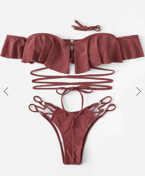 Y2K Aesthetic Off Shoulder Bikini Set for Women - Coquette Style Grunge Fashion with a Sexy Twist Y2K Aesthetic Off Shoulder Bikini Set for Women - Coquette Style Grunge Fashion with a Sexy Twist