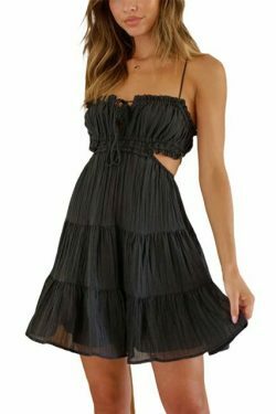 Y2K Aesthetic One-Shoulder Backless Sling Summer Dress for Women - Coquette Style Grunge Fashion