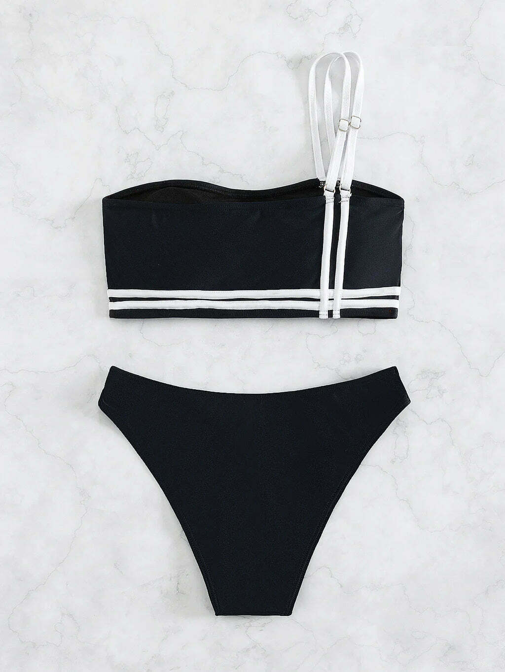 Y2K Aesthetic One-Shoulder Split Swimsuit Bikini for Women - Coquette Style Grunge Fashion Y2K Aesthetic One-Shoulder Split Swimsuit Bikini for Women - Coquette Style Grunge Fashion
