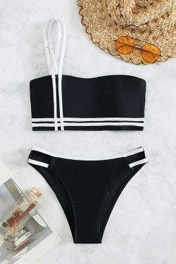 Y2K Aesthetic One-Shoulder Split Swimsuit Bikini for Women - Coquette Style Grunge Fashion
