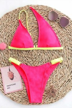 Y2K Aesthetic One-Shoulder Swimsuit in Solid Color