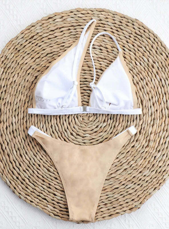 Y2K Aesthetic One-Shoulder Swimsuit in Solid Color