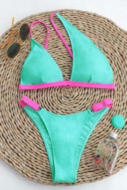 Y2K Aesthetic One-Shoulder Swimsuit in Solid Color