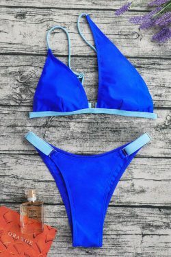 Y2K Aesthetic One-Shoulder Swimsuit in Solid Color