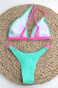 Y2K Aesthetic One-Shoulder Swimsuit in Solid Color