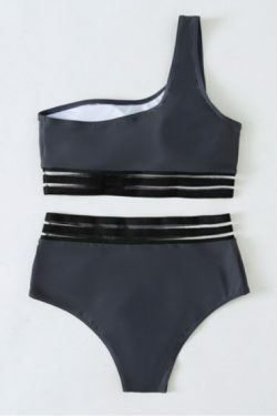 Y2K Aesthetic One-Shoulder Triangle Swimsuit for Women - Coquette Style Summer Swimwear