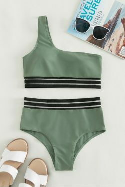 Y2K Aesthetic One-Shoulder Triangle Swimsuit for Women - Coquette Style Summer Swimwear