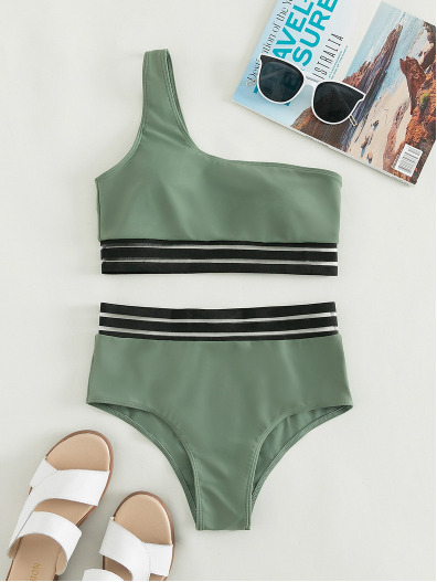 Y2K Aesthetic One-Shoulder Triangle Swimsuit for Women - Coquette Style Summer Swimwear Y2K Aesthetic One-Shoulder Triangle Swimsuit for Women - Coquette Style Summer Swimwear