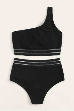 Y2K Aesthetic One-Shoulder Triangle Swimsuit for Women - Coquette Style Summer Swimwear