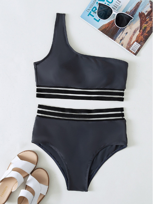 Y2K Aesthetic One-Shoulder Triangle Swimsuit for Women - Coquette Style Summer Swimwear Y2K Aesthetic One-Shoulder Triangle Swimsuit for Women - Coquette Style Summer Swimwear