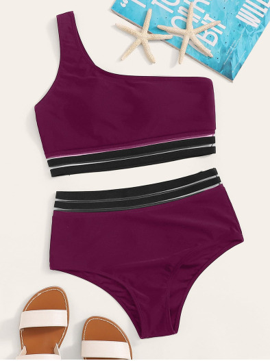 Y2K Aesthetic One-Shoulder Triangle Swimsuit for Women - Coquette Style Summer Swimwear Y2K Aesthetic One-Shoulder Triangle Swimsuit for Women - Coquette Style Summer Swimwear