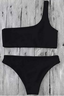 Y2K Aesthetic One Shoulder Bikini Set for Niche Women Fashion