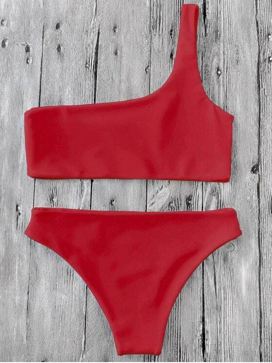Y2K Aesthetic One Shoulder Bikini Set for Niche Women Fashion Y2K Aesthetic One Shoulder Bikini Set for Niche Women Fashion