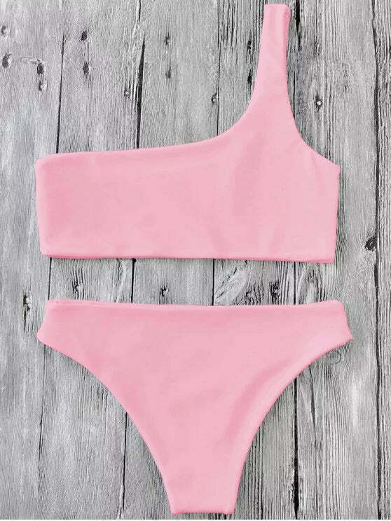 Y2K Aesthetic One Shoulder Bikini Set for Niche Women Fashion Y2K Aesthetic One Shoulder Bikini Set for Niche Women Fashion