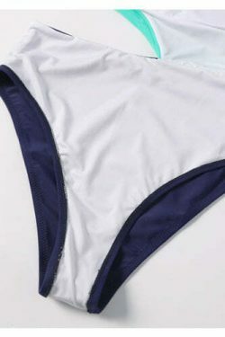 Y2K Aesthetic One Shoulder Cutout Swimsuit in Colorblock Style