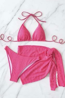 Y2K Aesthetic Open-Back Lace-Up Swimsuit Set - Coquette Style for Women - Grunge Fashion