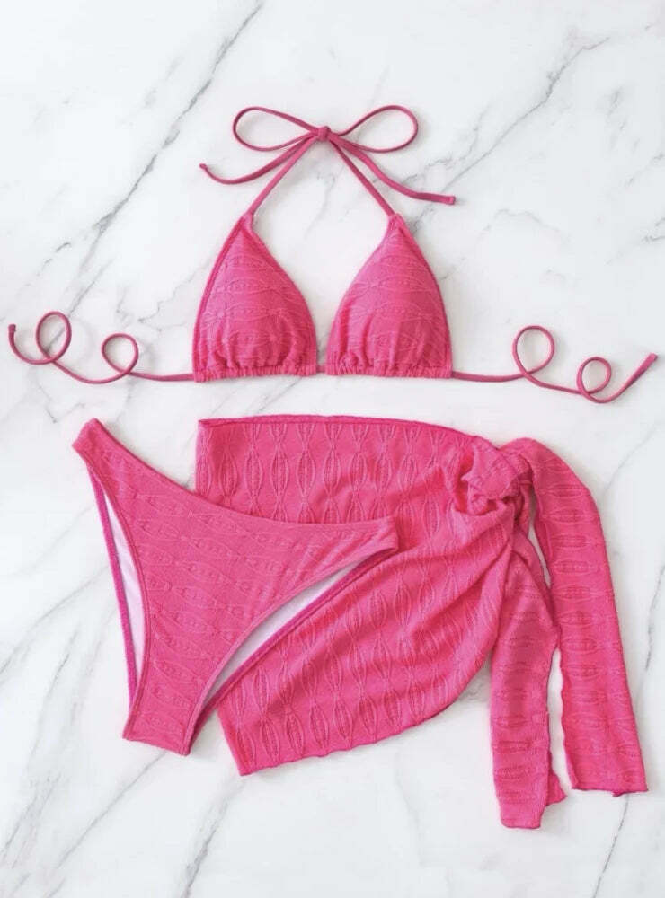 Y2K Aesthetic Open-Back Lace-Up Swimsuit Set - Coquette Style for Women - Grunge Fashion Y2K Aesthetic Open-Back Lace-Up Swimsuit Set - Coquette Style for Women - Grunge Fashion