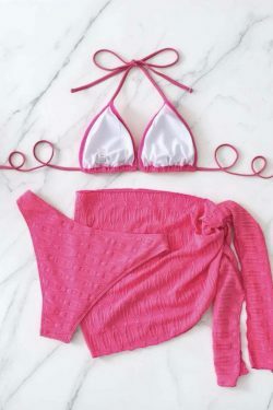 Y2K Aesthetic Open-Back Lace-Up Swimsuit Set - Coquette Style for Women - Grunge Fashion