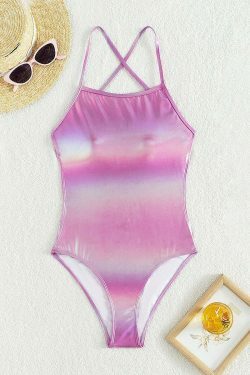 Y2K Aesthetic Open Back Bikini - Sexy One-Piece Swimsuit for Women