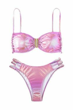 Y2K Aesthetic Openwork Bikini in Special Fabric - Sexy and Unique Look