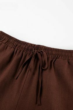 Y2K Aesthetic Out And About Linen Set for Women - Coquette Style Vacation Fashion