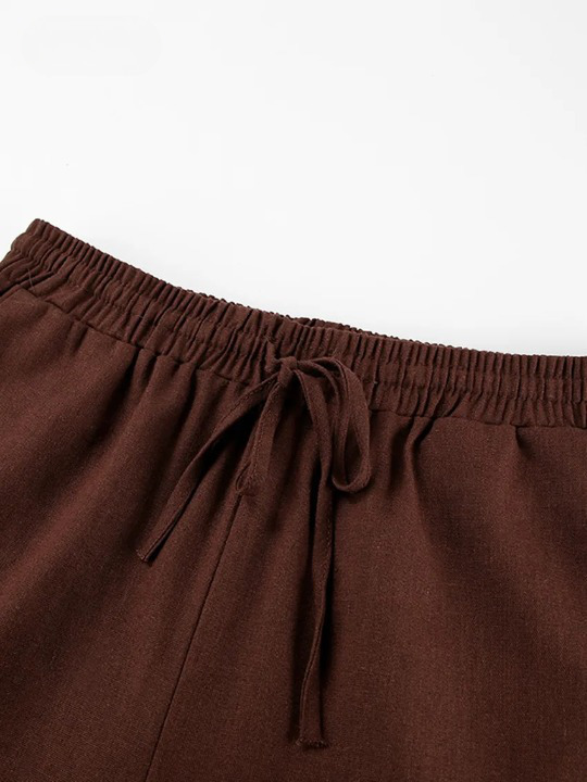 Y2K Aesthetic Out And About Linen Set for Women - Coquette Style Vacation Fashion Y2K Aesthetic Out And About Linen Set for Women - Coquette Style Vacation Fashion