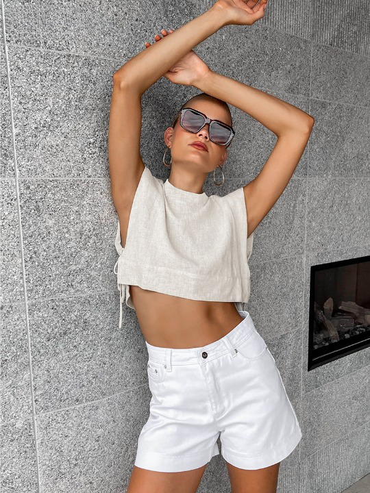 Y2K Aesthetic Out And About Linen Set for Women - Coquette Style Vacation Fashion Y2K Aesthetic Out And About Linen Set for Women - Coquette Style Vacation Fashion