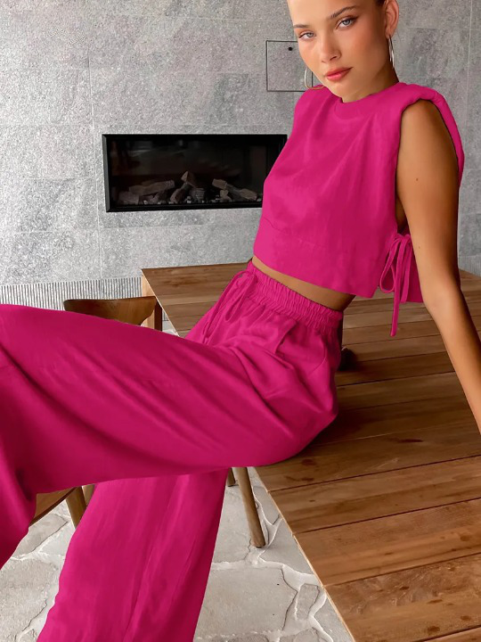 Y2K Aesthetic Out And About Linen Set for Women - Coquette Style Vacation Fashion Y2K Aesthetic Out And About Linen Set for Women - Coquette Style Vacation Fashion